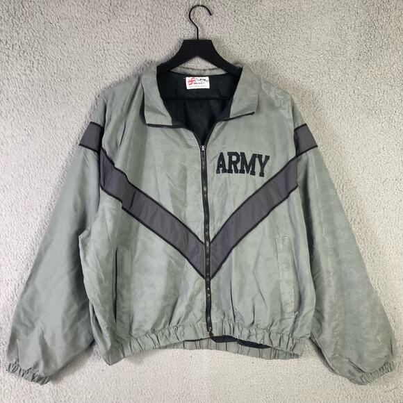 U.S. Army PT Jacket Skilcraft IPFU Reflective Windbreaker Size M‎ Gray - Picture 4 of 9